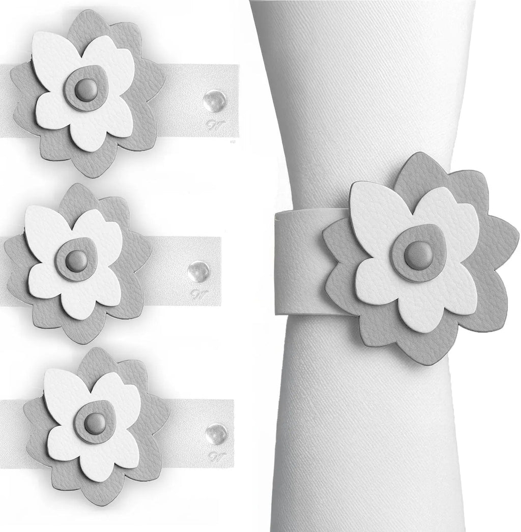 Leather Flower Napkin Wraps - Waterdale Collection