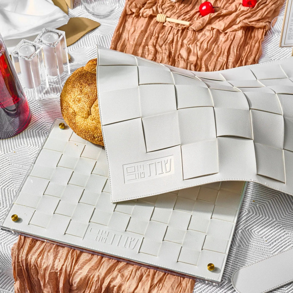 Leather Woven Challah Cover - Waterdale Collection