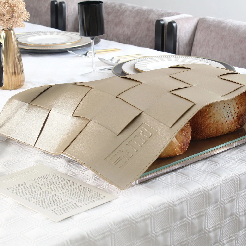 Leather Woven Challah Cover - Waterdale Collection