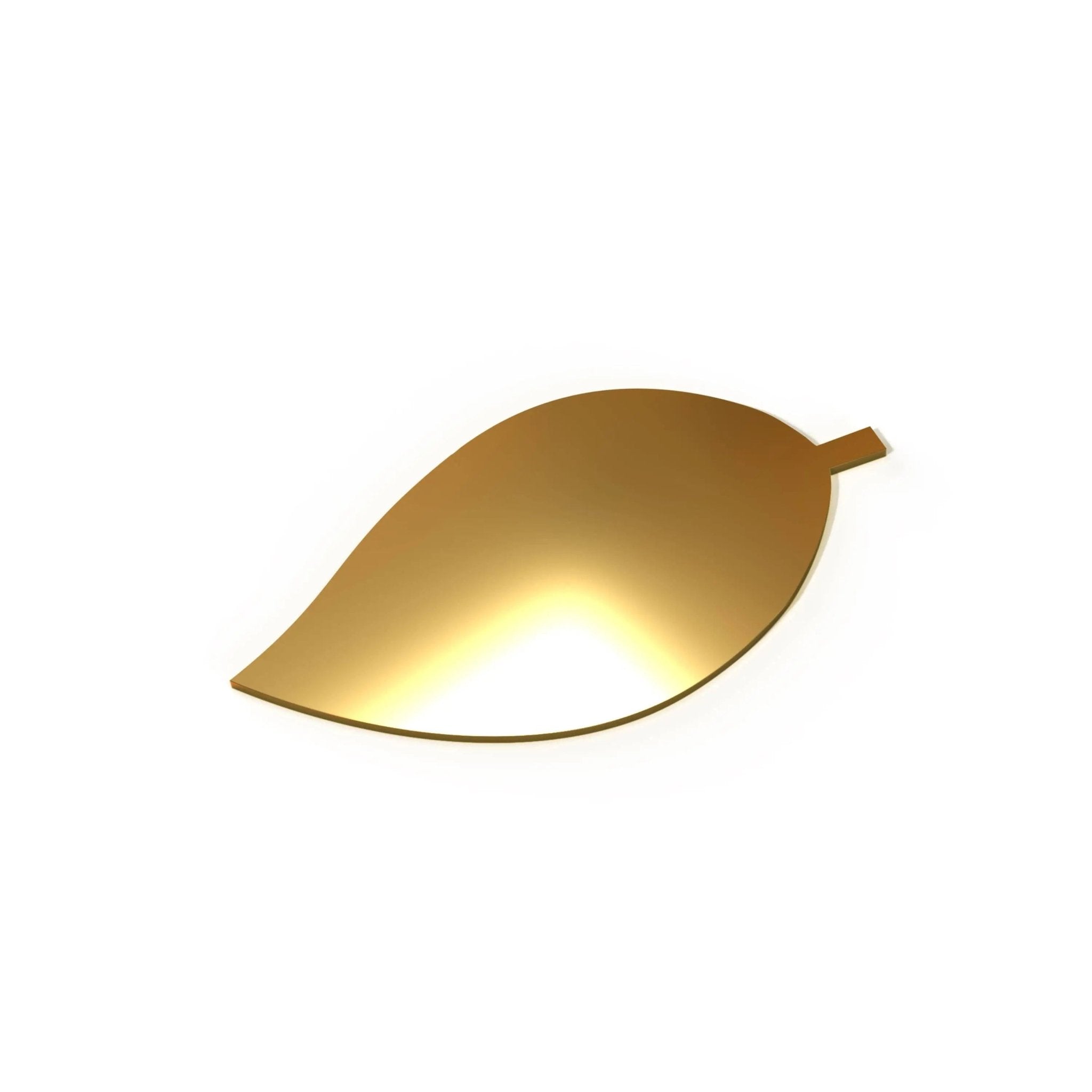 Golden leaf-shaped vinyl decoration for sukkah, featuring metallic gold finish with subtle shading detail, perfect for Sukkot holiday décor.