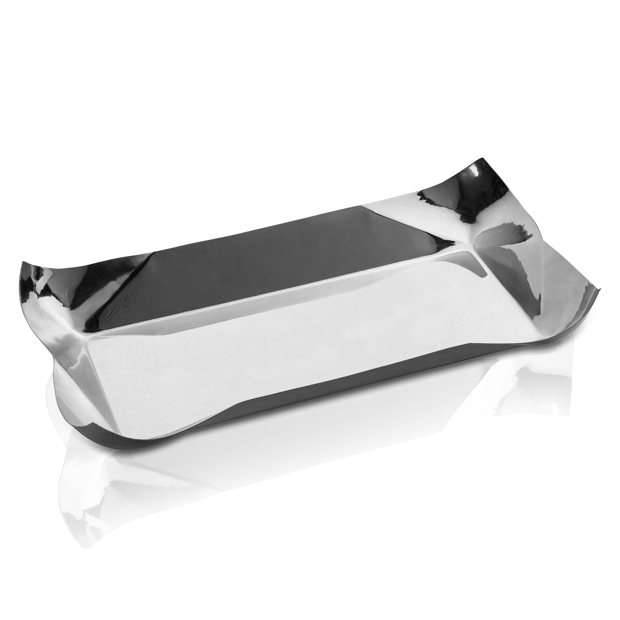 Metal Contour Bread Silver Tray | Waterdale Collection