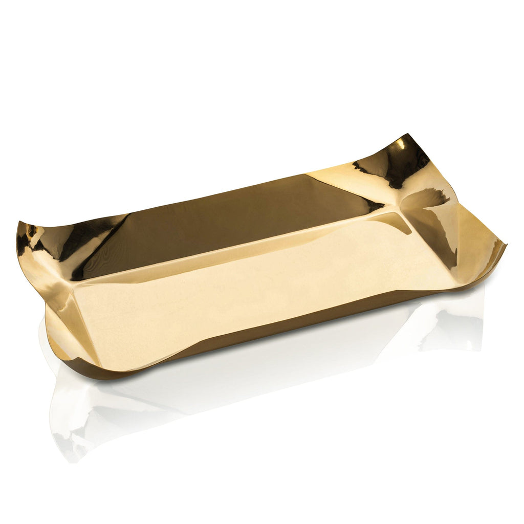 Metal Contour Bread Gold Tray | Waterdale Collection