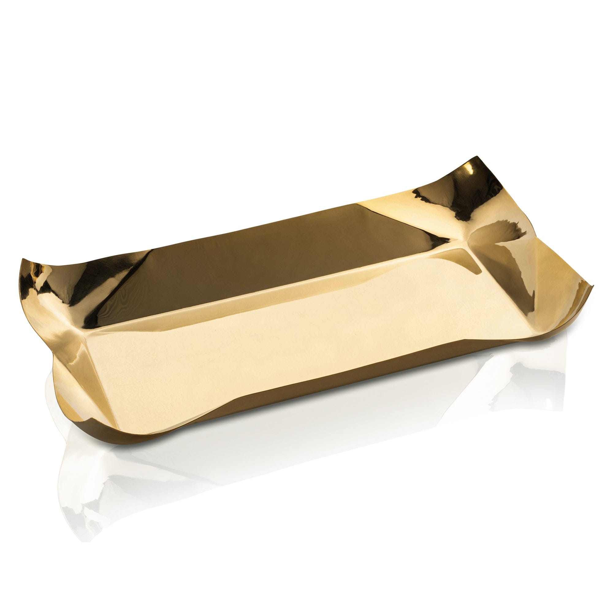 Metal Contour Bread Gold Tray | Waterdale Collection