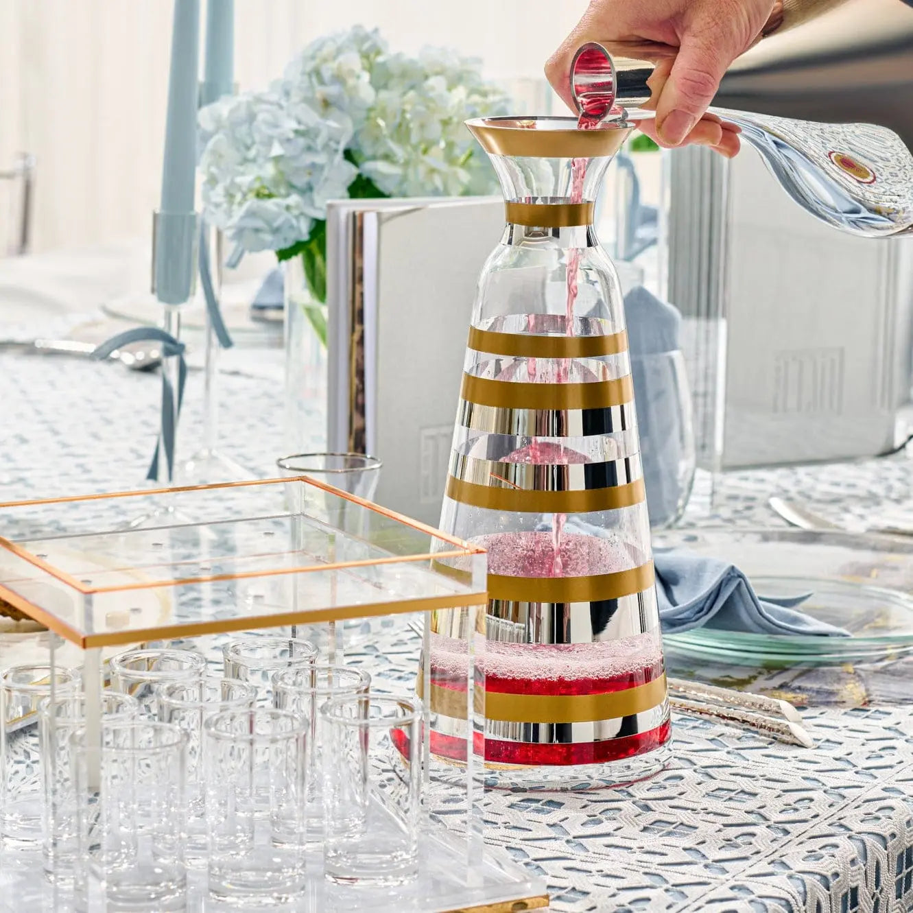 Mixed Metallic Wine Decanter - Waterdale Collection