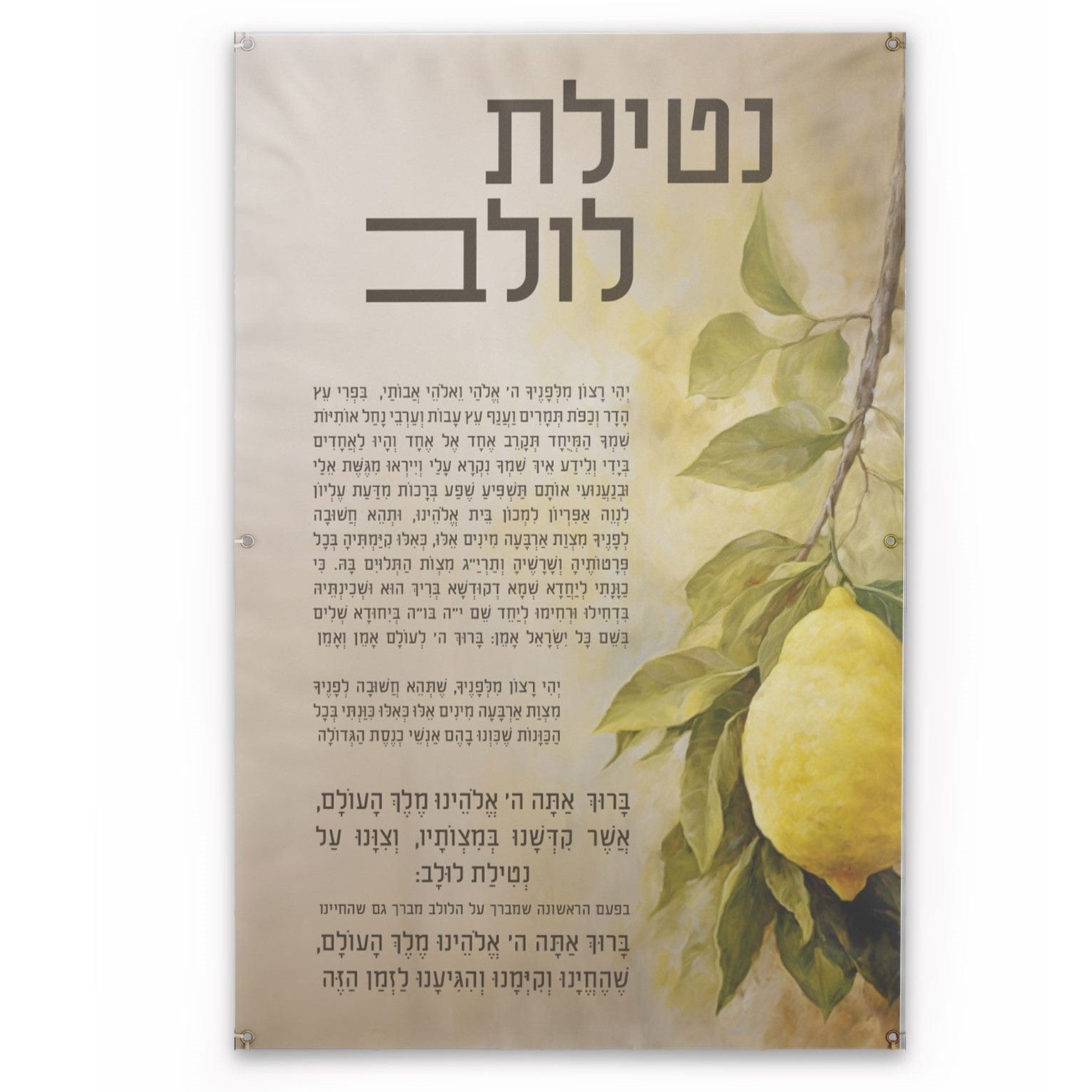Netilas Lulav painted by batya vinyl sukkah decoration