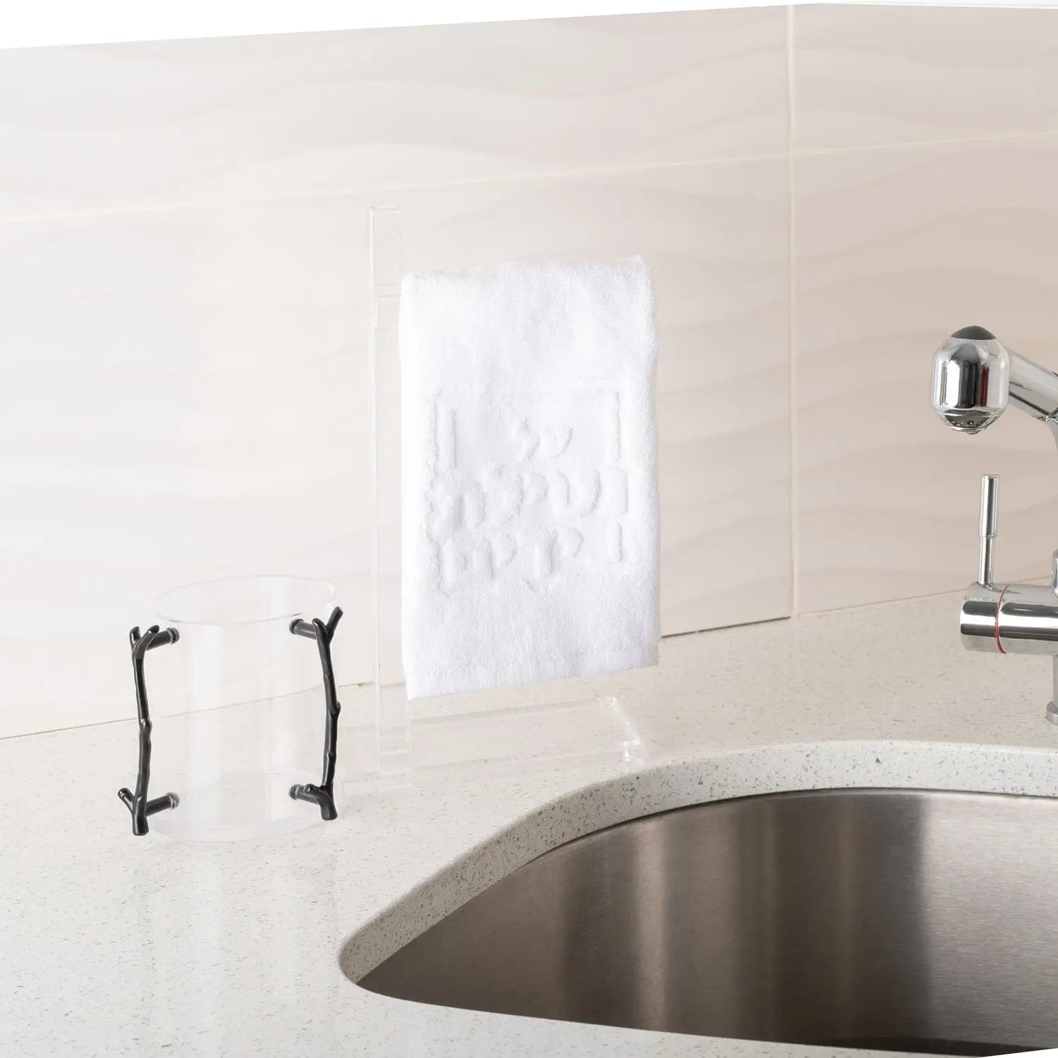 Netilas Yadayim Embossed Finger Towel - Waterdale Collection