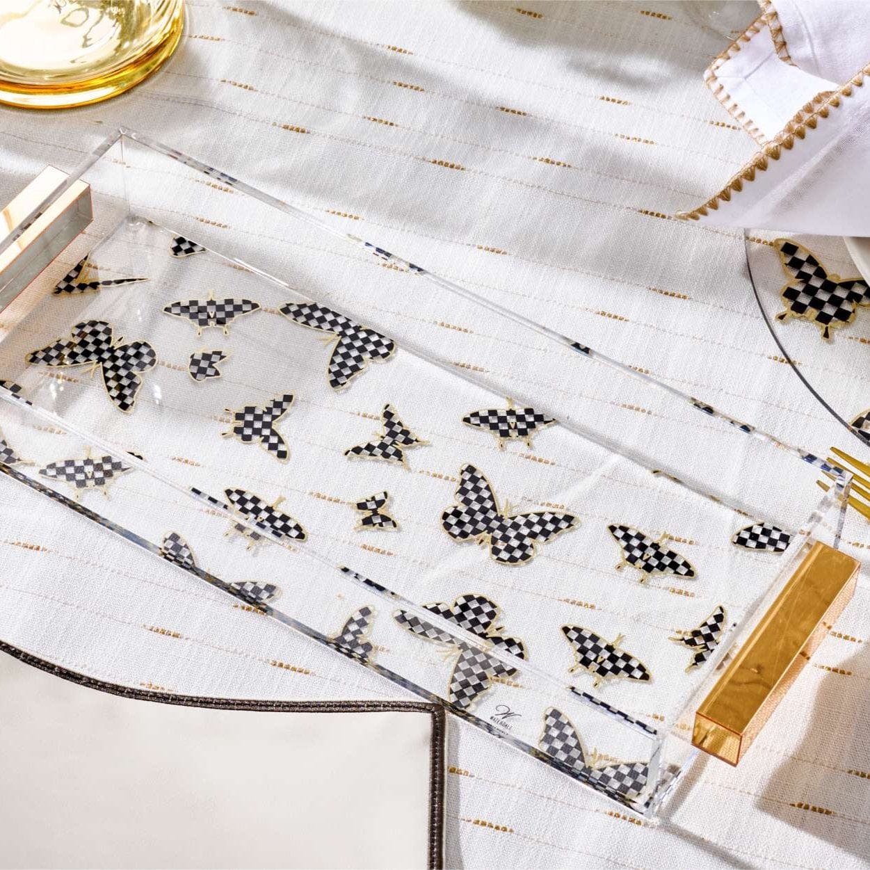 Onyx Butterfly Bread / Towel Tray