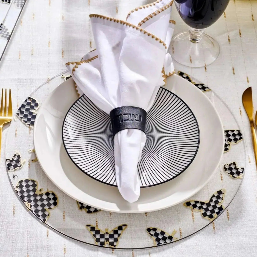 Shabbos Leather Napkin Wraps - Waterdale Collection