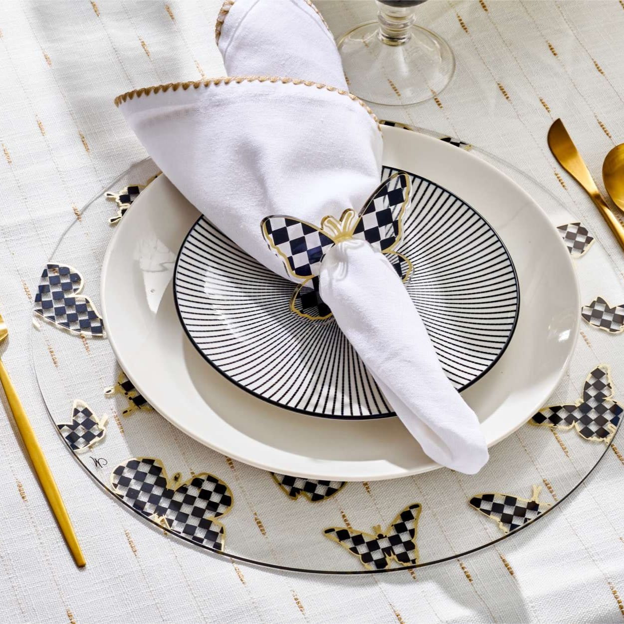 Onyx Butterfly Napkin Rings