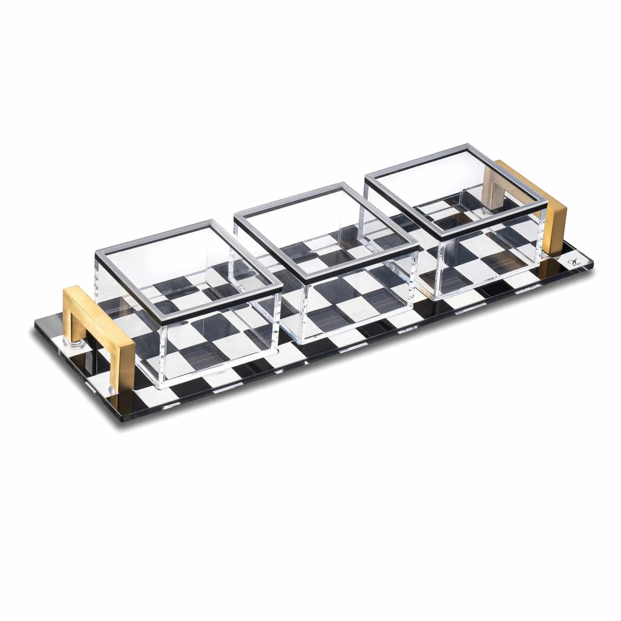 Onyx 3 Sectional Dip Bowl Set - Waterdale Collection