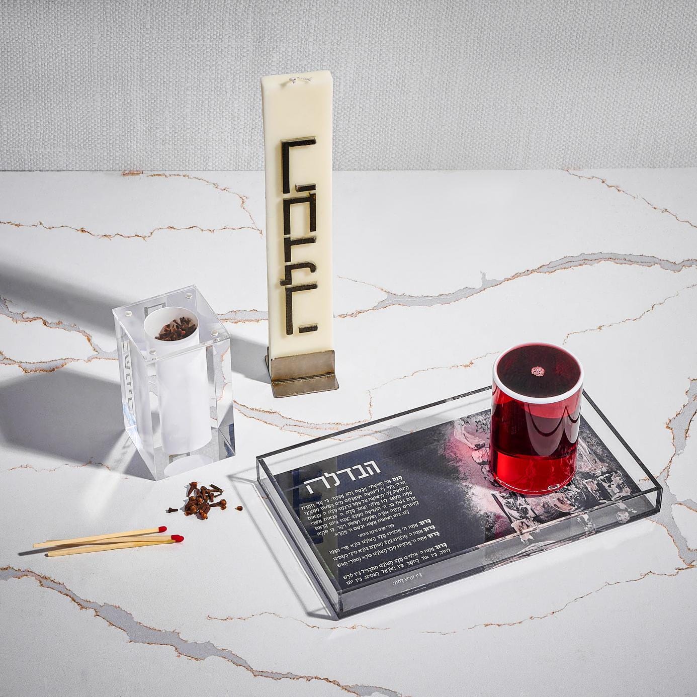 Painted Basic Havdalah Plate - Waterdale Collection