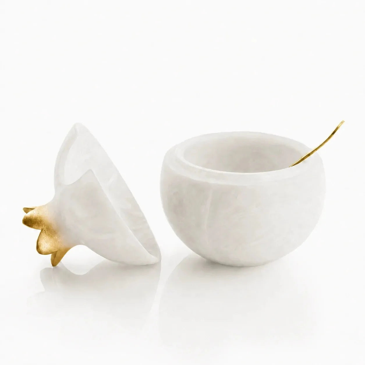 Marble resin pomegranate honey dish for a Rosh Hashonah table setting