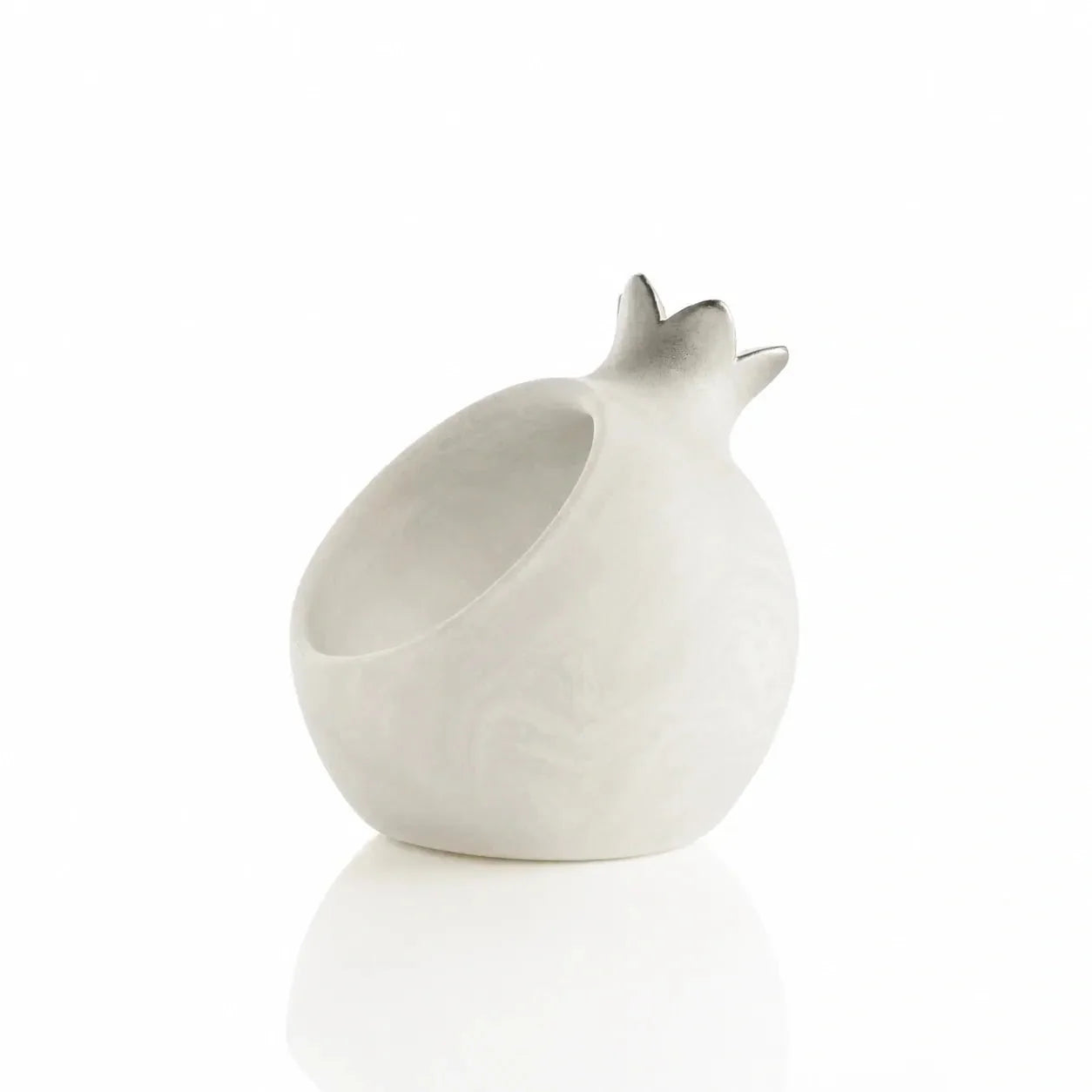 Silver personal pomegranate honey dishes at each place setting