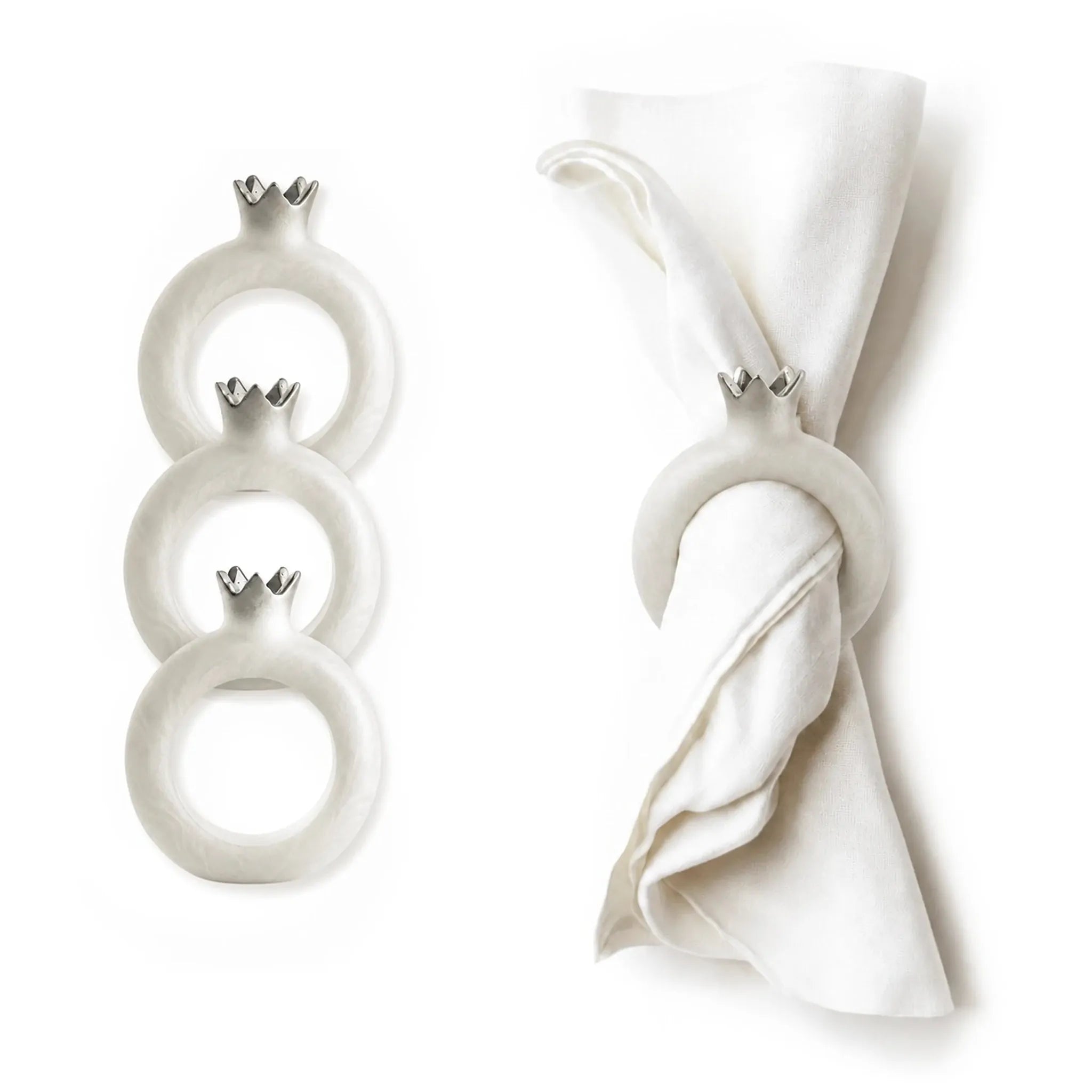 Set of 4 resin pomegranate napkin rings for the Jewish New Year