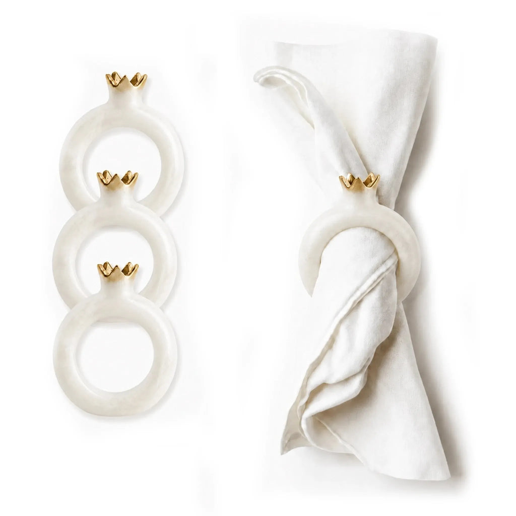 Dimensional pomegranate napkin rings in premium resin (ראש השנה)