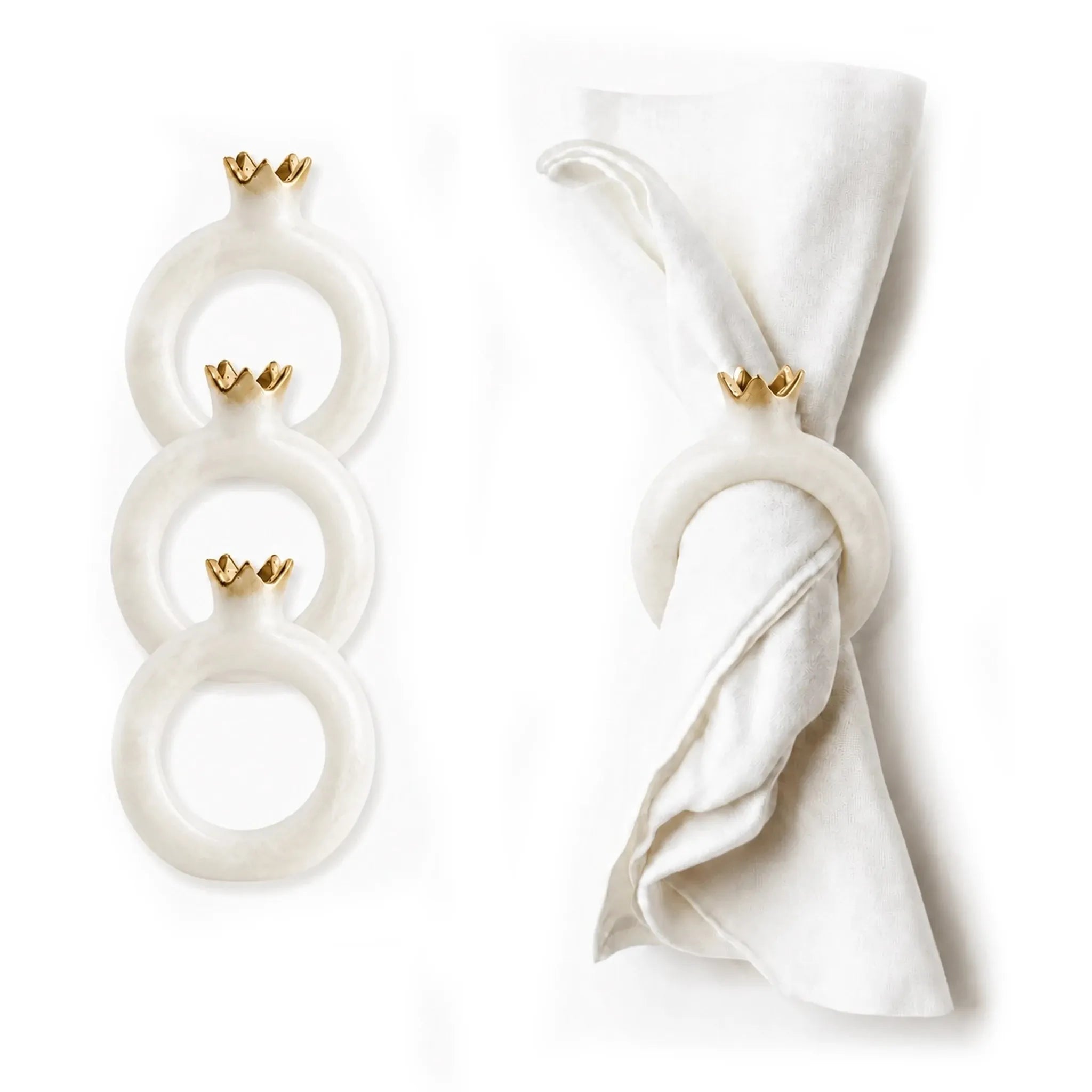 Dimensional pomegranate napkin rings in premium resin (ראש השנה)