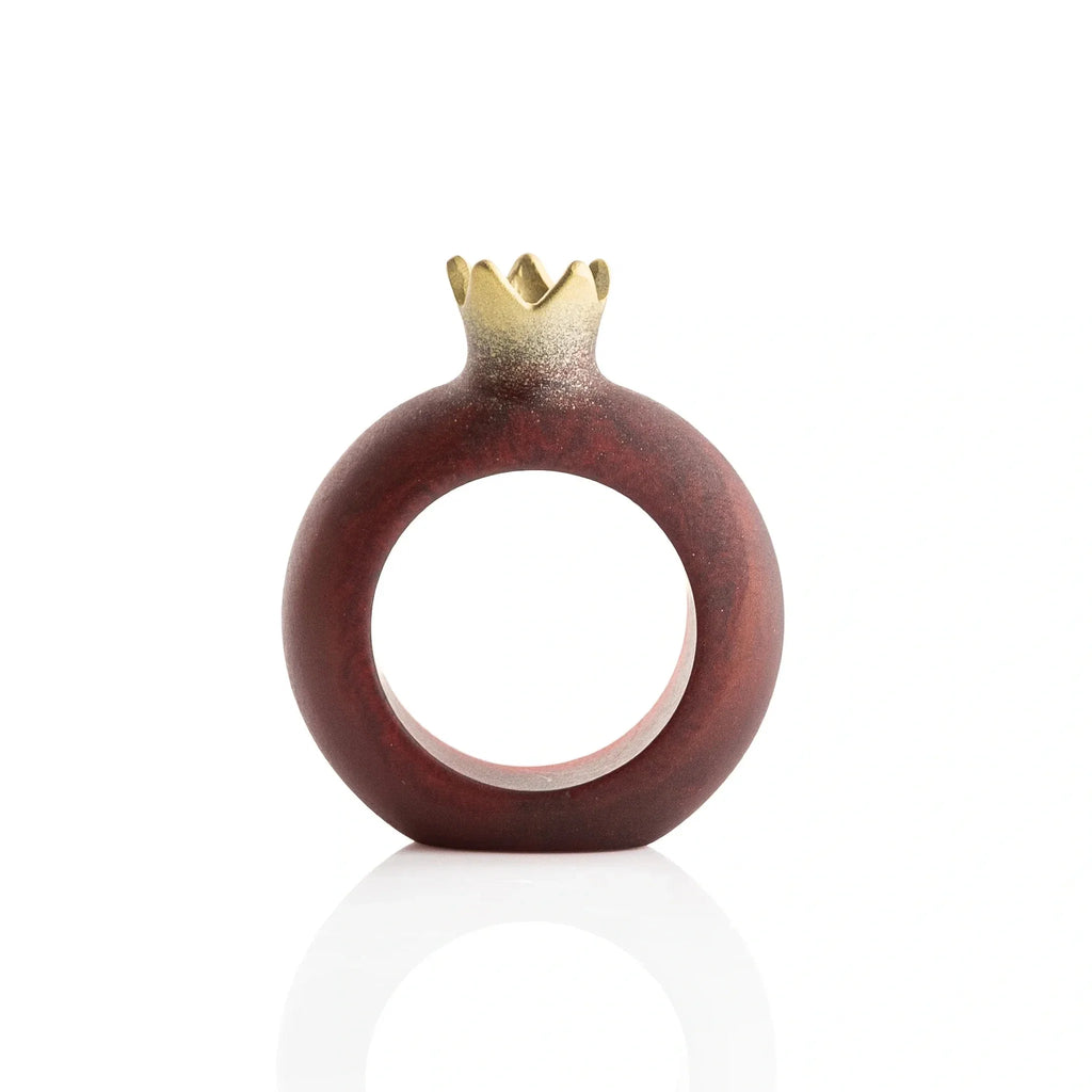 Deep red resin pomegranate napkin rings, Judaica for the Jewish New Year