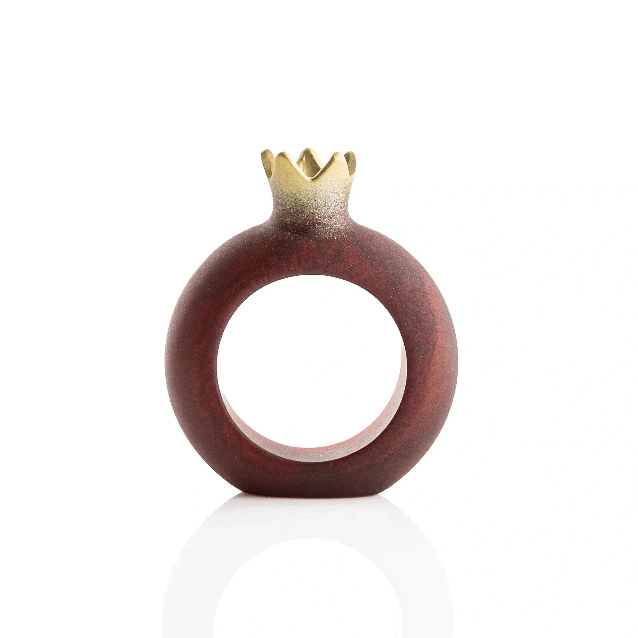 Deep red resin pomegranate napkin rings, Judaica for the Jewish New Year