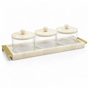 Resin Rectangle Dip Bowl Set
