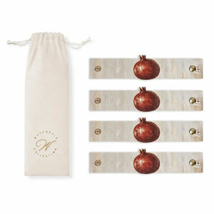 Rosh Hashanah Leather Painted Pomegranate Napkin Wraps