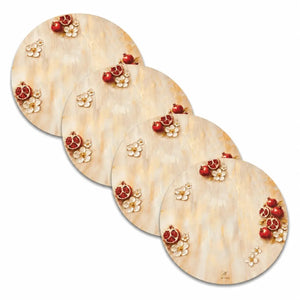 Rosh Hashanah Pomegranate Painted Leather Chargers