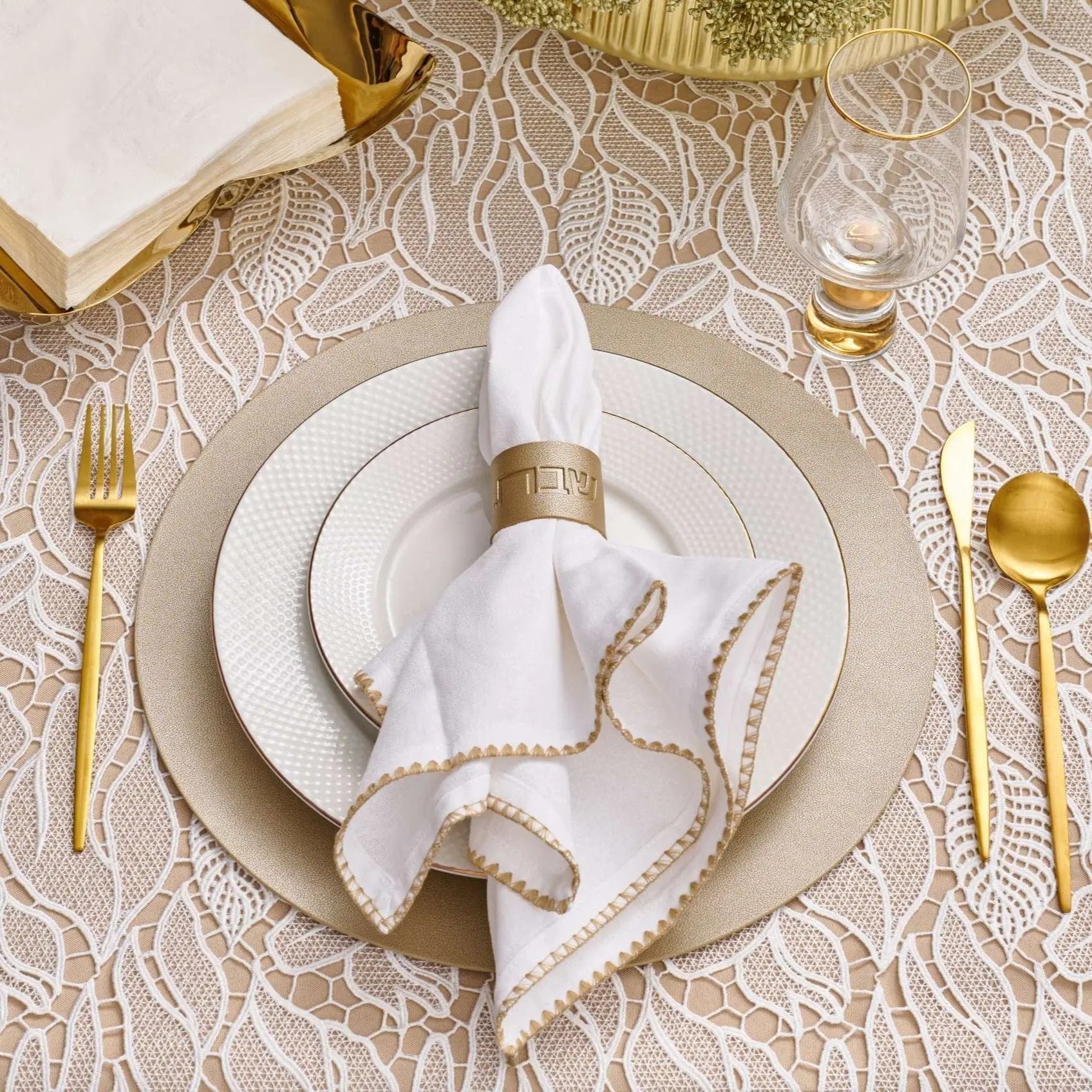 Shabbos Leather Napkin Wraps - Waterdale Collection