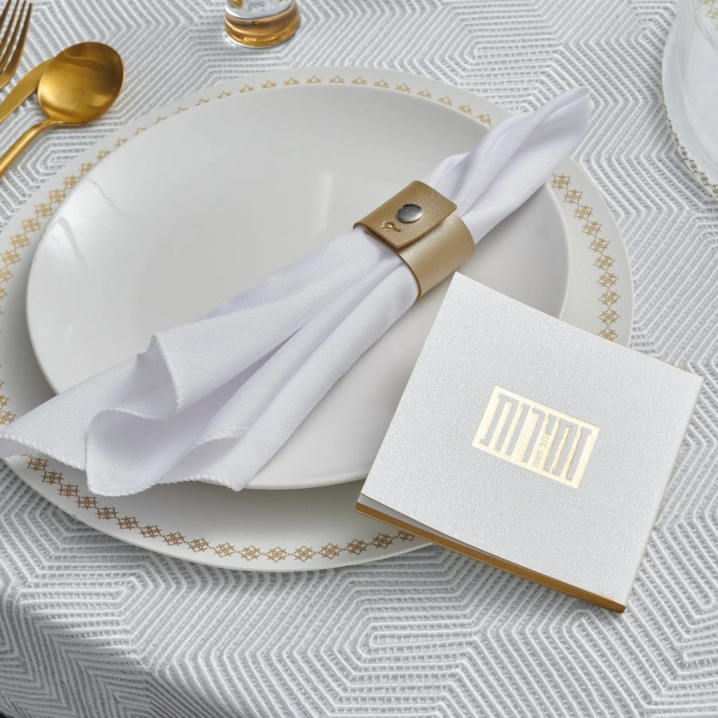 Square Softcover Leather & Lucite Zemiros Bencher Set - Waterdale Collection