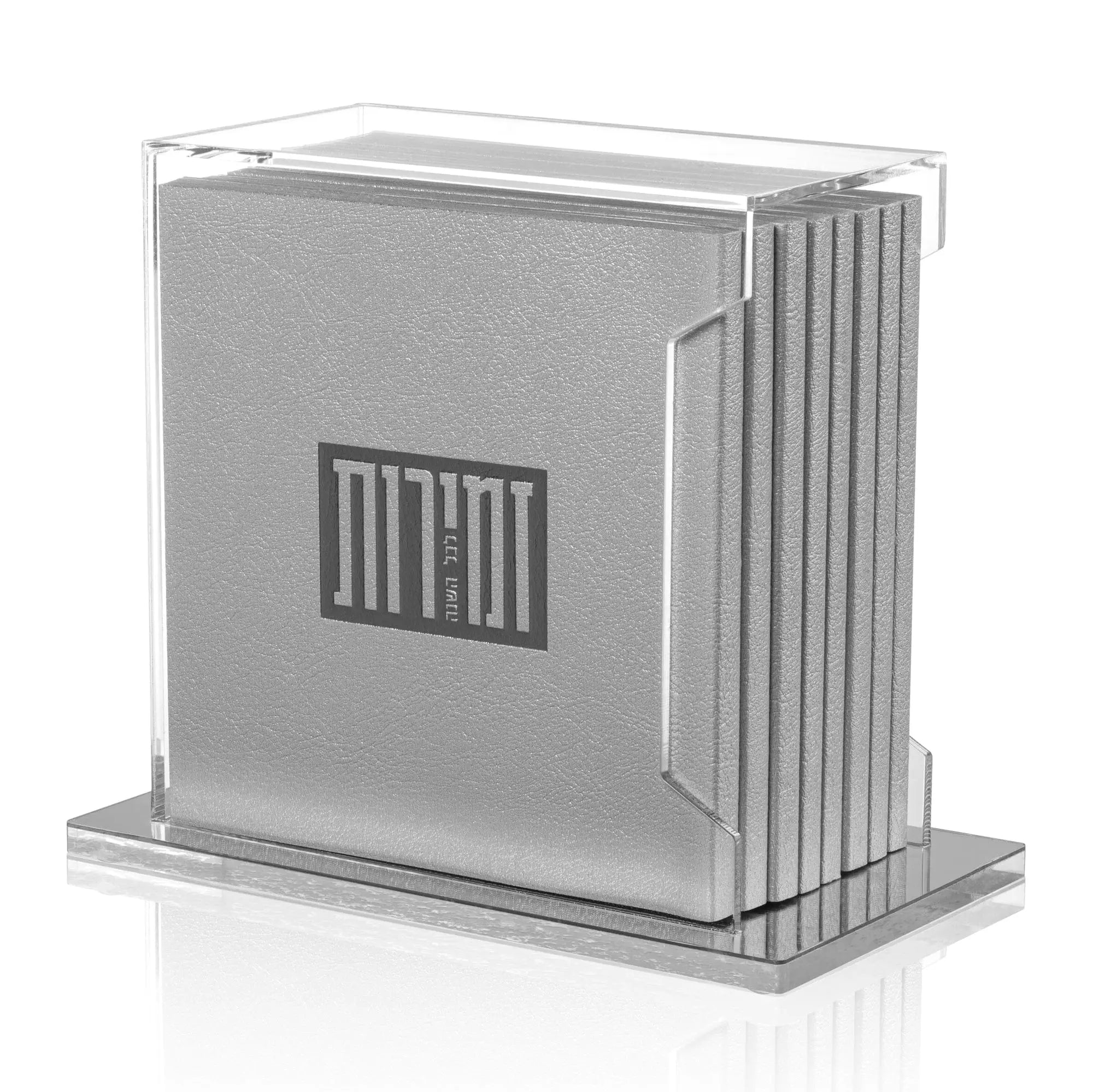 Square Softcover Leather & Lucite Zemiros Bencher Set - Waterdale Collection