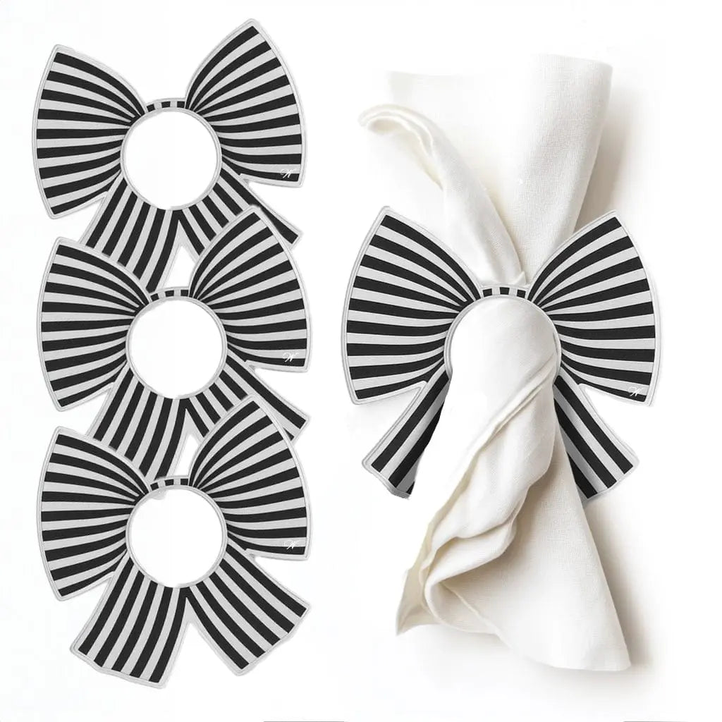 Stripe Bow Napkin Rings - Waterdale Collection