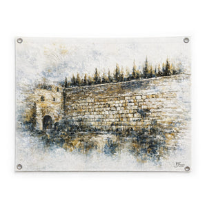 Teal Kosel Vinyl Print Sukkah Decoration