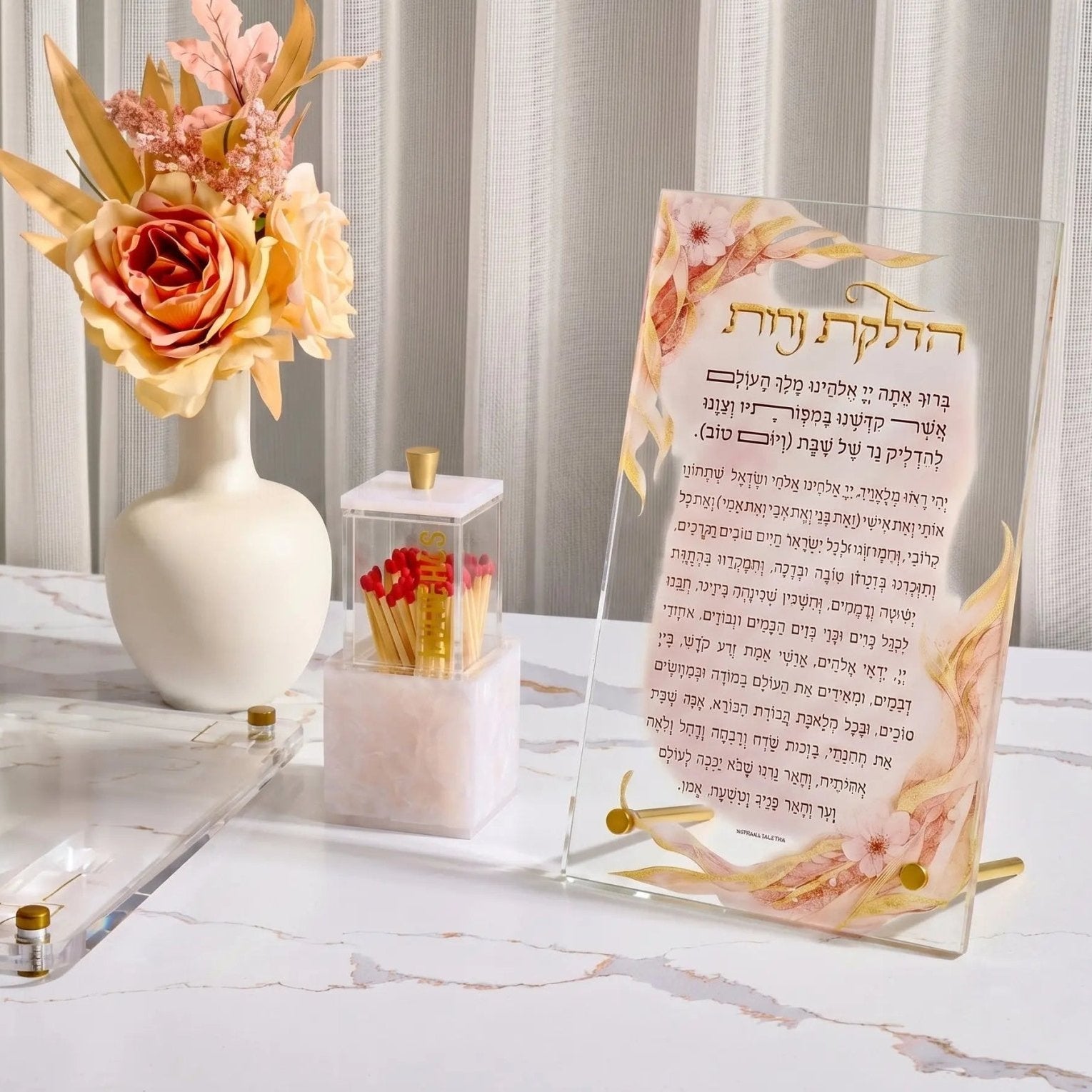 watercolor flowers hadlokas neiros tabletop on marble table