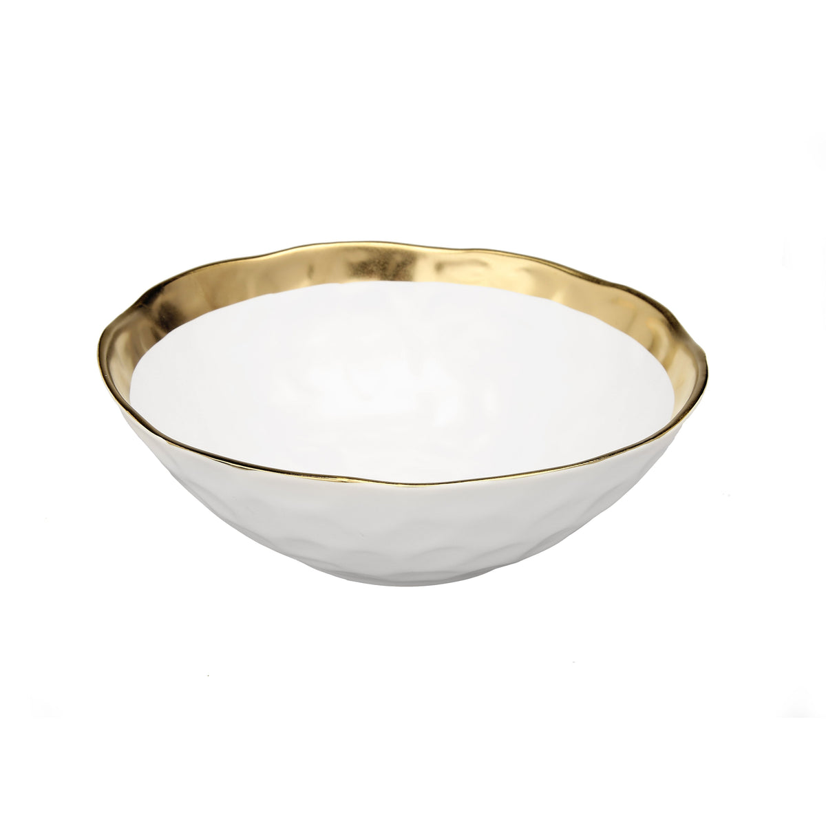 White Porcelain Bowl with Gold Rim