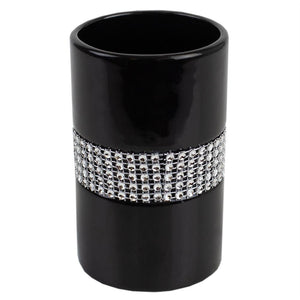 4 Piece Bath Set Sequin Black