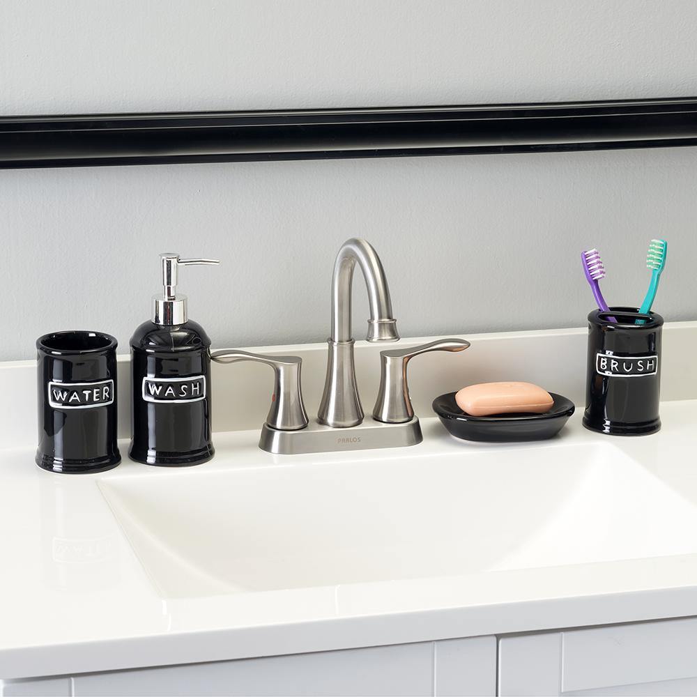 4 Piece Ceramic Bath Accessories Resort Black