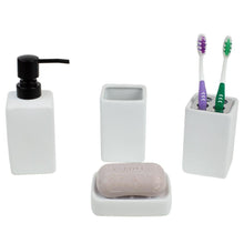 Load image into Gallery viewer, 4 Piece Bath Accessory Set Loft White
