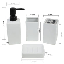 Load image into Gallery viewer, 4 Piece Bath Accessory Set Loft White
