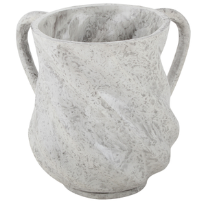 White and Grey Marbelized Washcup