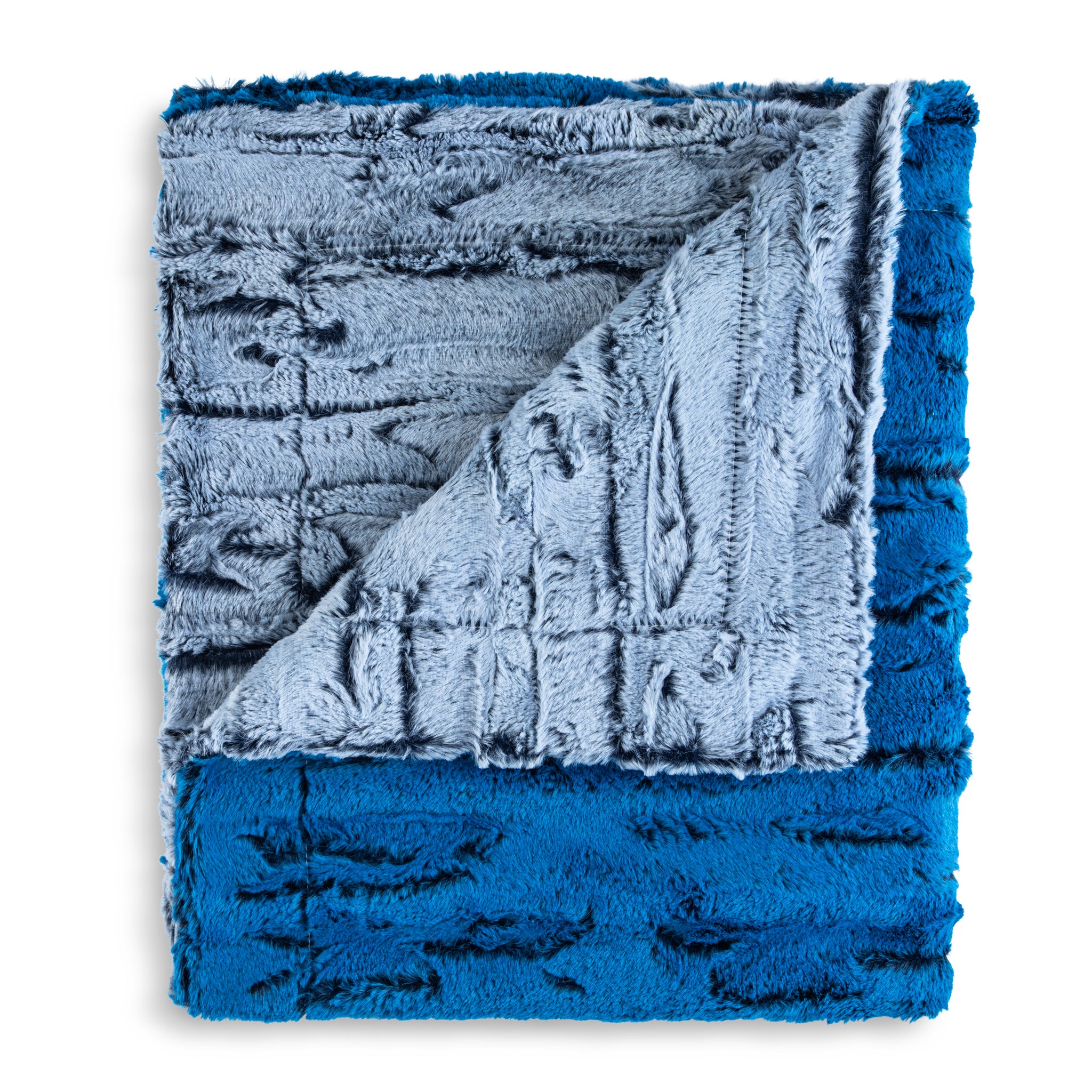 Cuddle Blue Lux Cuddle - Blue and Grey – Linen Loft