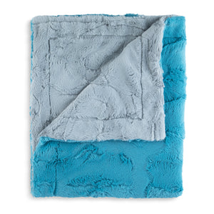 Lux shaggy Teal and Grey