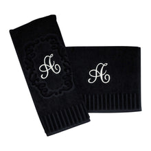 Load image into Gallery viewer, Black Velvet Hand Towels
