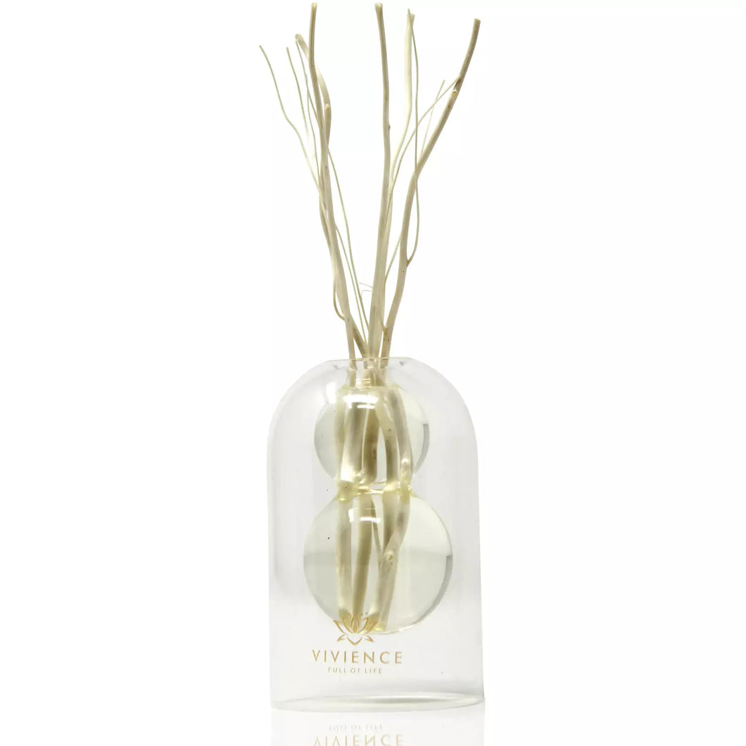 Clear Reed Diffuser with White Circular Inlay