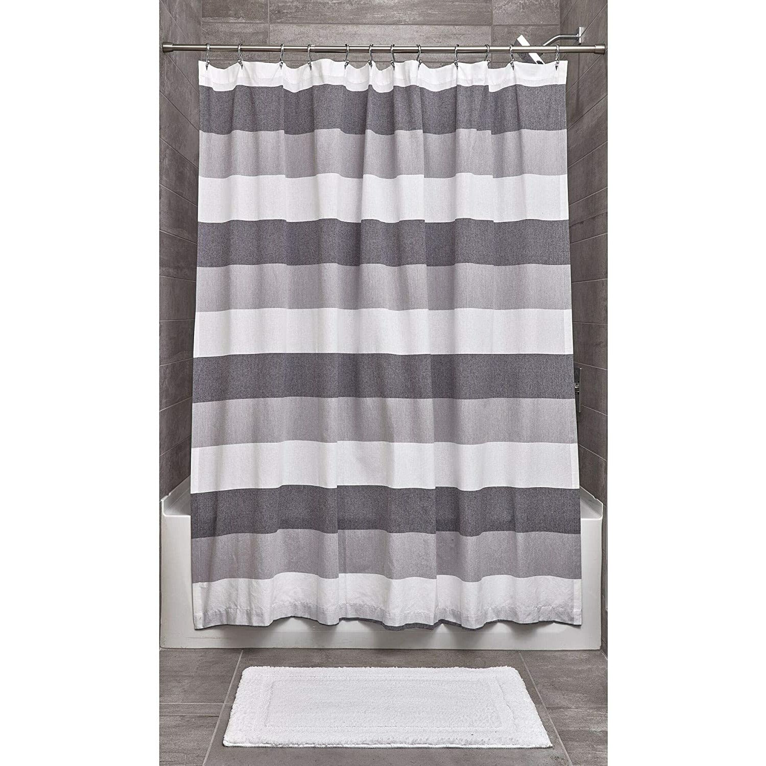 Wide Multi Stripe Shower Curtain
