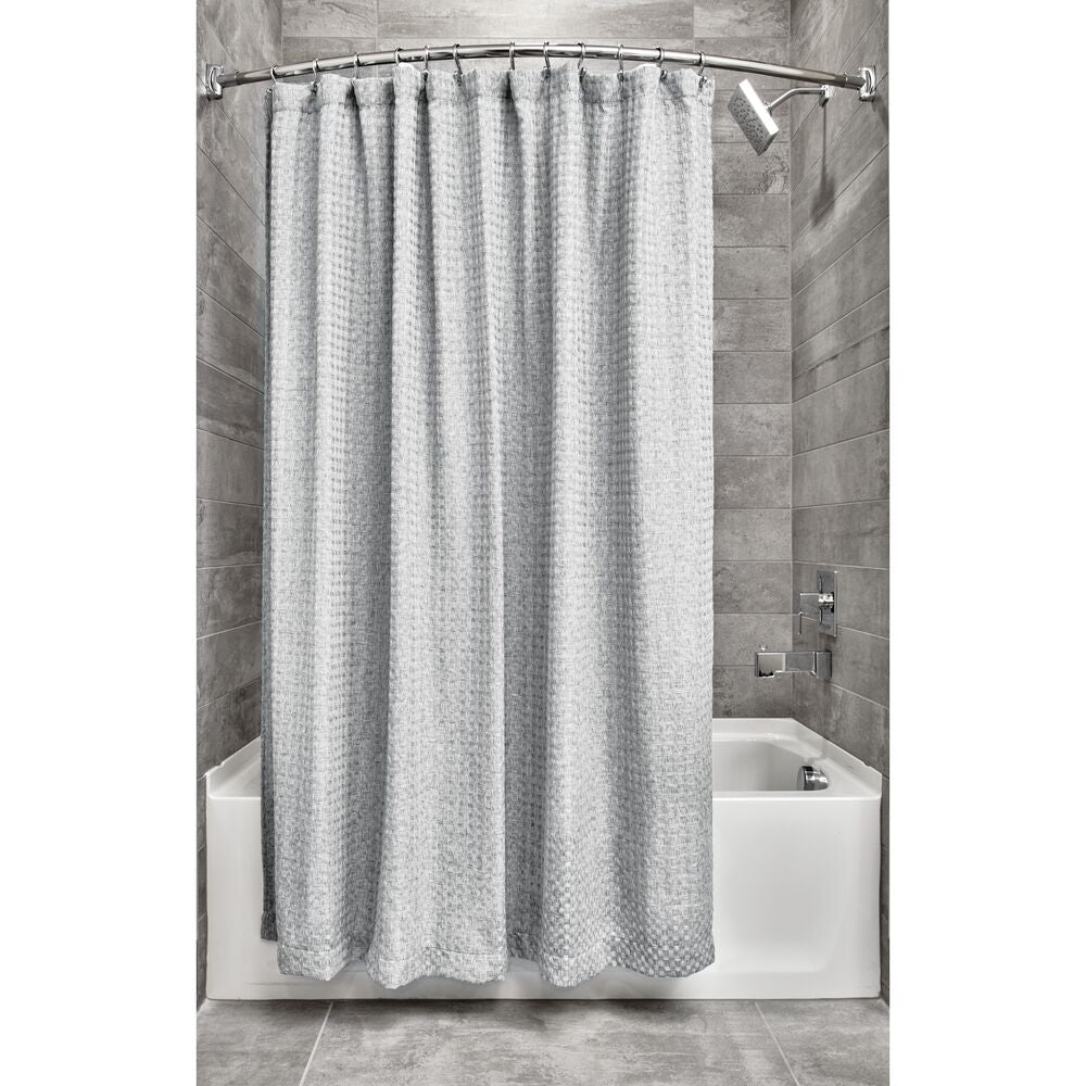 Waffle Shower Curtain, Heathered Grey