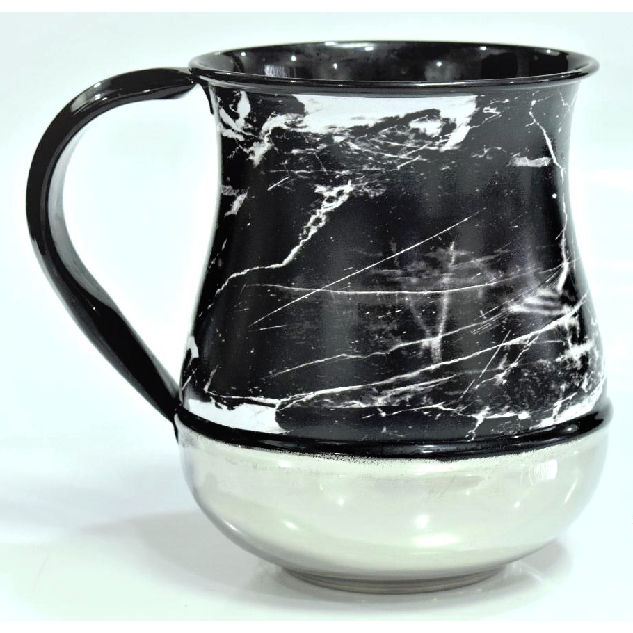 Marble Black and White Washcup