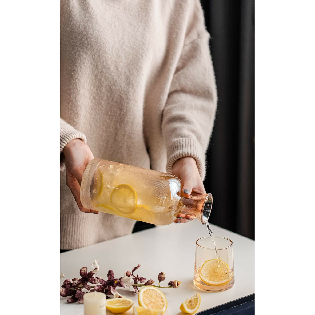 Amber Colored Decanter, Ball Top