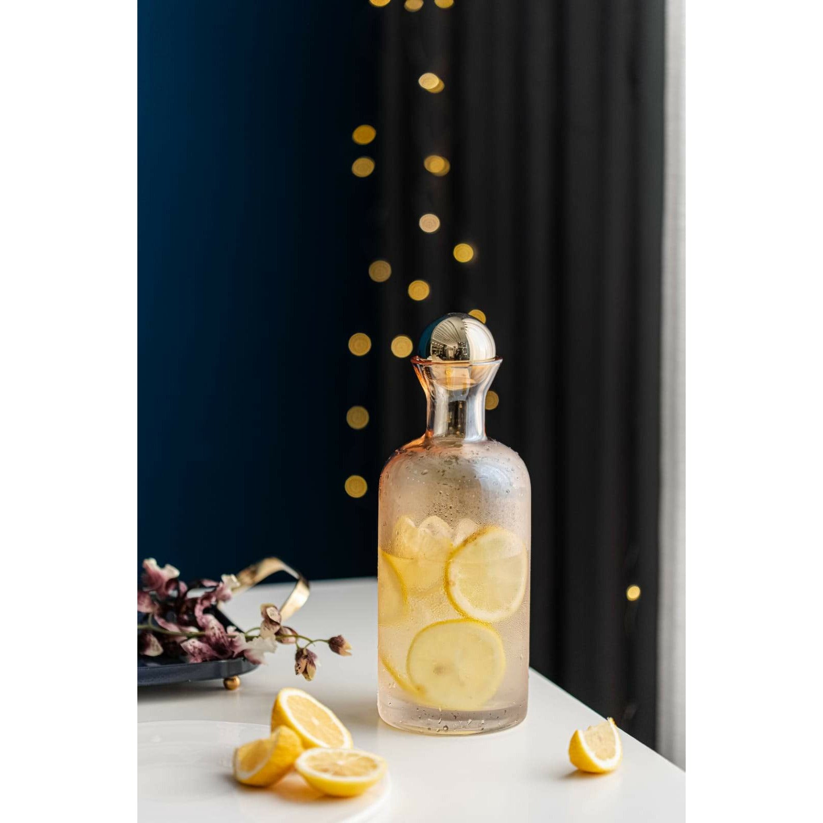 Amber Colored Decanter, Ball Top