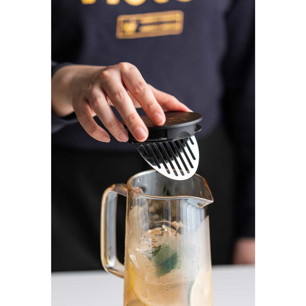 Amber Colored Decanter, Black Top