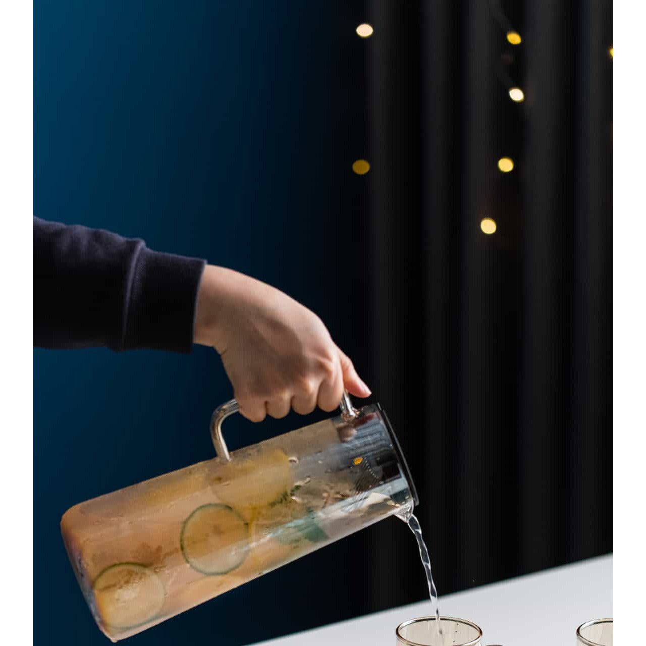 Amber Colored Decanter, Black Top