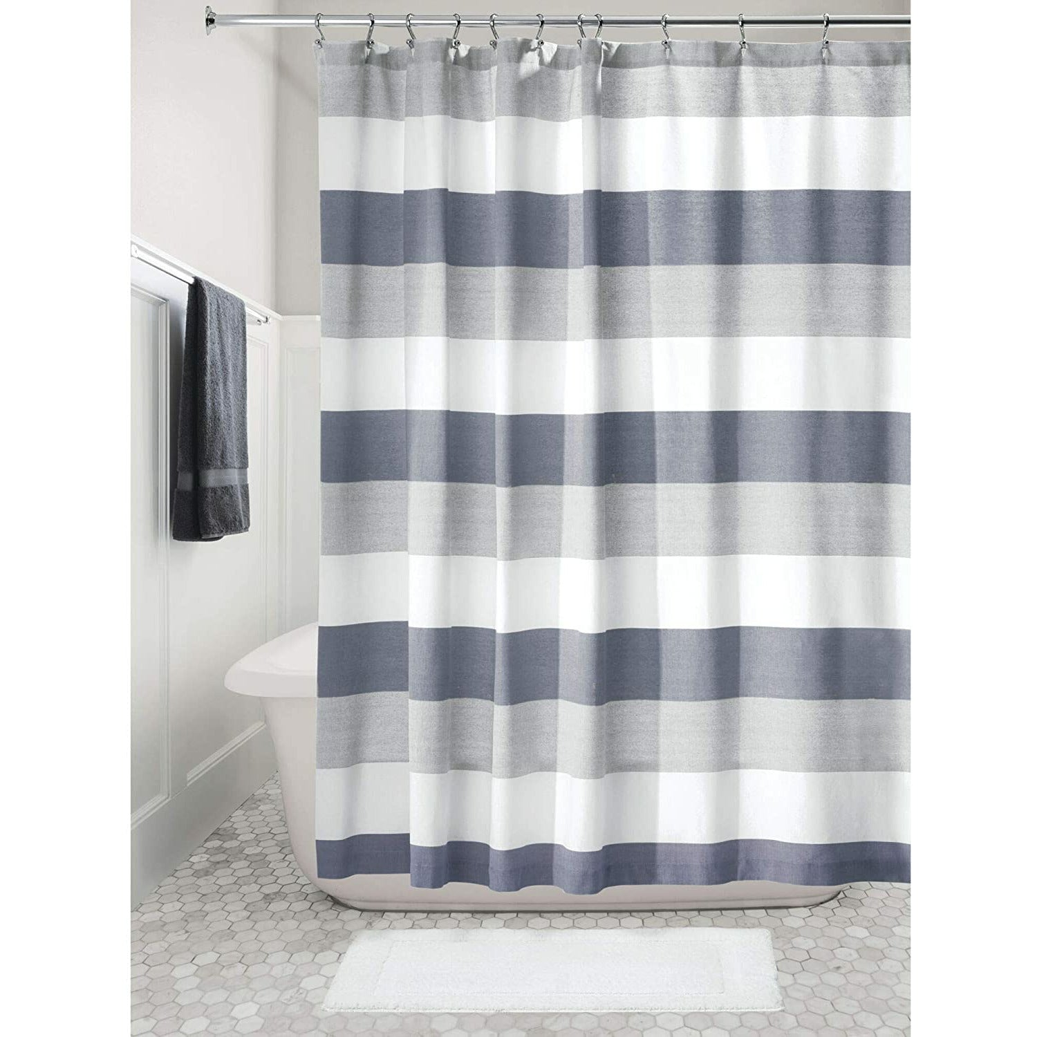 Wide Multi Stripe Shower Curtain